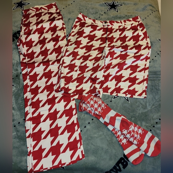 LOUDMOUTH GOLF HOUNDSTOOTH PANTS 34-30 SHORTS 34 PLUS SOCKS
